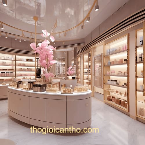 decor thiết kế thi công cửa hàng mỹ phẩm tại Cần Thơ (1)